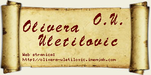 Olivera Uletilović vizit kartica